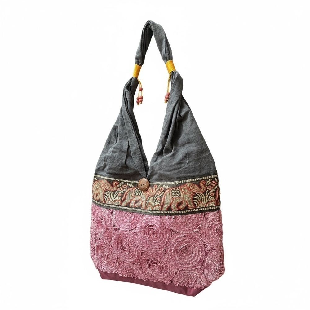 Elephant Pattern Women’s Cloth Bag - Picture 2 of 4